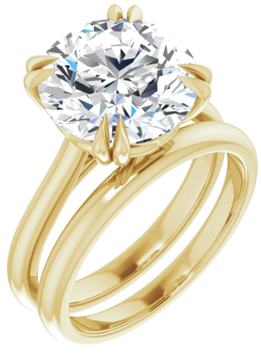 Sužadėtuvių Žiedas „Double Claw-Prong“ 14k yellow gold Round 11mm (6)