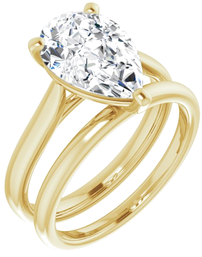 Sužadėtuvių Žiedas „Solitaire“ 585 Geltonojo Aukso Pear Shape 12mm x 8mm (6)