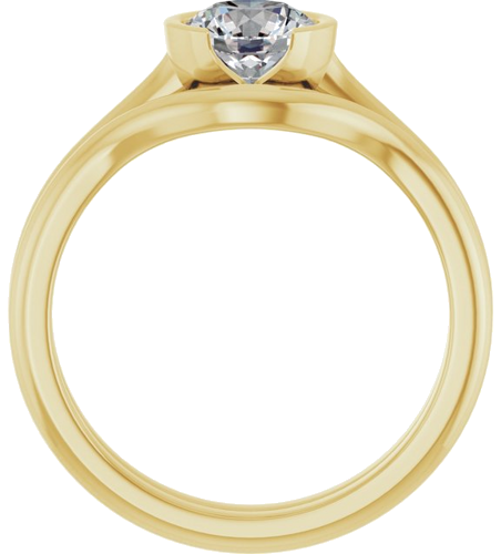 Sužadėtuvių Žiedas „Half-Bezel Solitaire“ 14k yellow gold Round 6mm (7)