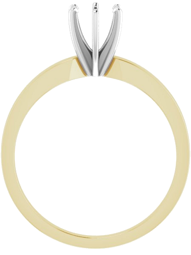 14K Yellow   White 5-5.3 mm Round 6-Prong Solitaire Engagement Ring Mounting (2)