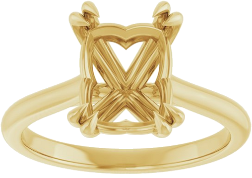 Sužadėtuvių Žiedas „Double Claw-Prong“ 10k yellow gold Emerald 9mm x 7mm (3)