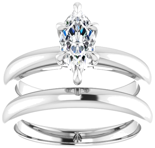 14K White 9x4.5 mm Marquise Solitaire Engagement Ring Mounting (8)