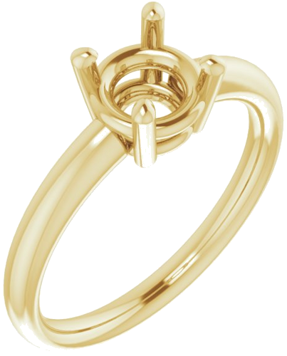 14K Yellow 6.5 mm Round Engagement Ring Mounting (1)