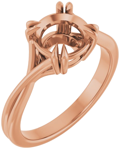 Sužadėtuvių Žiedas „Double Claw-Prong Solitaire Criss-Cross“ 14k rose gold Round 8mm (1)