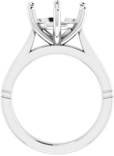 14K White  11 mm Round Solitaire Engagement Ring Mounting (2)