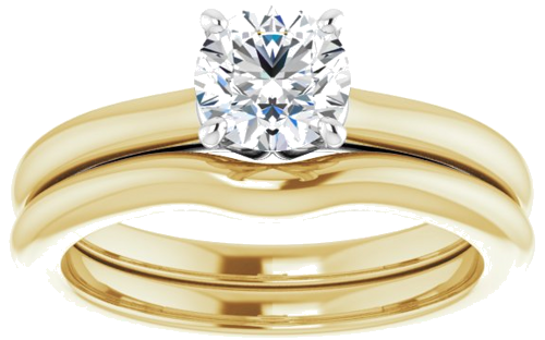 14K Yellow   White  5.8 mm Round Solitaire Engagement Ring Mounting (8)