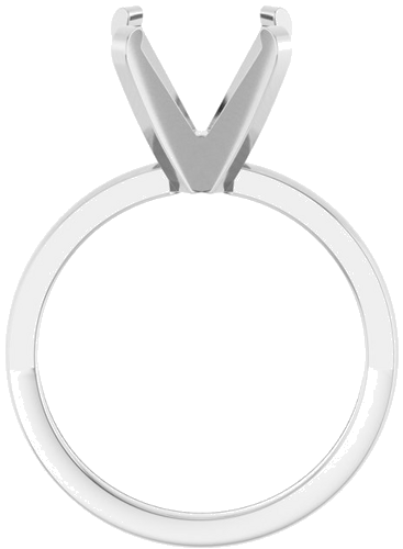14K White 10.2 mm Round 4-Prong Engagement Ring Mounting (2)