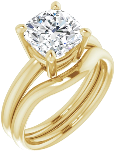 Sužadėtuvių Žiedas „Solitaire“ 14k yellow gold Cushion 8mm (6)