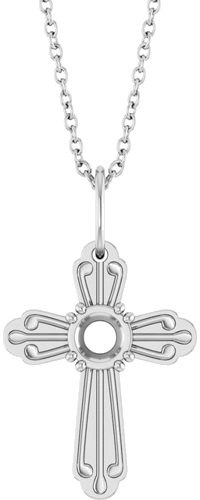 Pakabukas „Accented Cross“ 925 Sidabro Round 4.2mm (1)