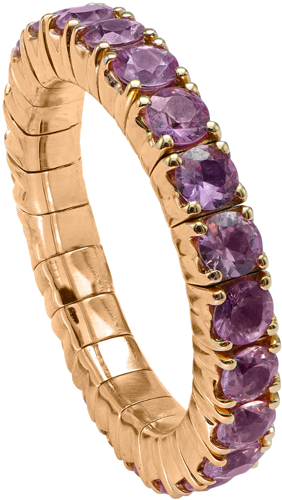 Gredzens no rozā zelta ar 2,60 ct apaļas formas rozā safīriem F/G-VS/SI (1)