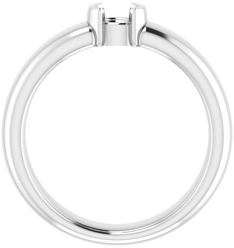 10K White 4.4 mm Round Half Bezel Solitaire Engagement Ring Mounting (2)