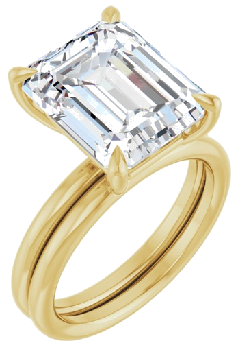 Sužadėtuvių Žiedas „Claw-Prong Solitaire“ 14k yellow gold Emerald 12mm x 10mm (6)