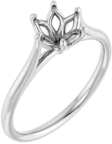 Platinum 6.5 mm Round Engagement Ring Mounting (1)