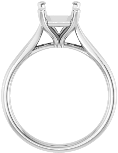 Platinum 9x7 mm Emerald Engagement Ring Mounting (2)