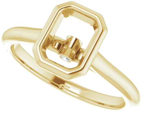 Sužadėtuvių Žiedas „Bezel-Set Accented“ 14k yellow gold Emerald 7mm x 5mm (5)
