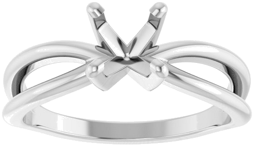 14K White 6.5 mm Round Split Shank Engagement Ring Mounting (3)