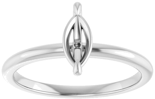 14K White  8x4 mm Marquise Solitaire Engagement Ring Mounting (3)