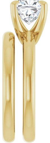 14K Yellow 7x7 mm Cushion Solitaire Engagement Ring Mounting (9)