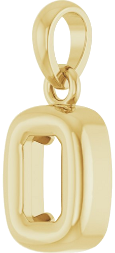 Pakabukas „Back-Set Solitaire Charm“ 14k yellow gold Emerald 5mm x 3mm (2)