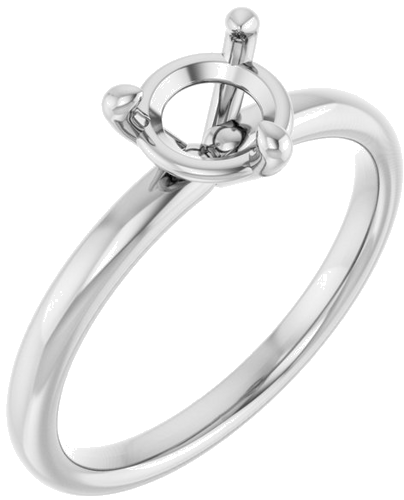 Sužadėtuvių Žiedas „Solitaire“ 14k white gold Round 6.5mm (1)