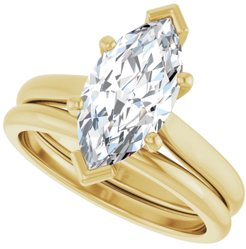 Sužadėtuvių Žiedas 14k yellow gold Marquise 13mm x 6.5mm (10)