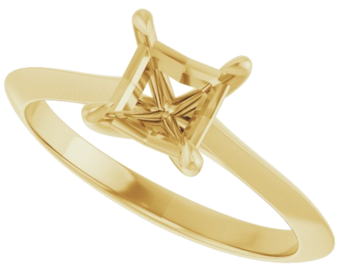 Sužadėtuvių Žiedas „Claw-Prong Solitaire“ 14k yellow gold Square 5mm (5)