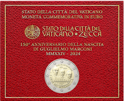 2024 Vatikanas Guglielmo Marconi 2 eurų moneta (3)