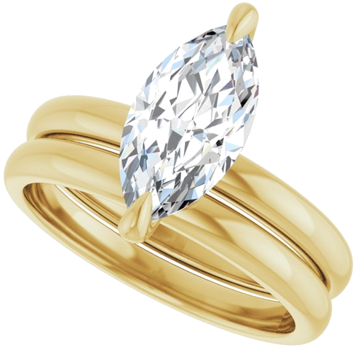 14K Yellow  12x6 mm Marquise Solitaire Engagement Ring Mounting (10)