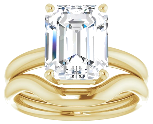 Sužadėtuvių Žiedas „Solitaire“ 585 Geltonojo Aukso Emerald 10mm x 8mm (8)