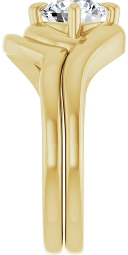 Sužadėtuvių Žiedas „Claw-Prong Solitaire Bypass“ 14k yellow gold Round 6.5mm (9)