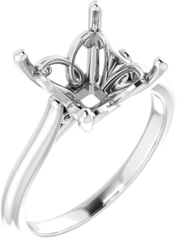 Sužadėtuvių Žiedas „Solitaire“ 585 Baltojo Aukso Square 8mm (1)