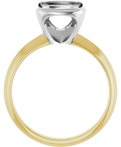 Sužadėtuvių Žiedas „Bezel-Set Solitaire“ 14k yellow/white gold Elongated Cushion 10mm x 8mm (2)