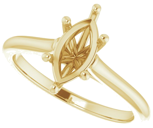 14K Yellow 10x5 mm Marquise Solitaire Engagement Ring Mounting (5)