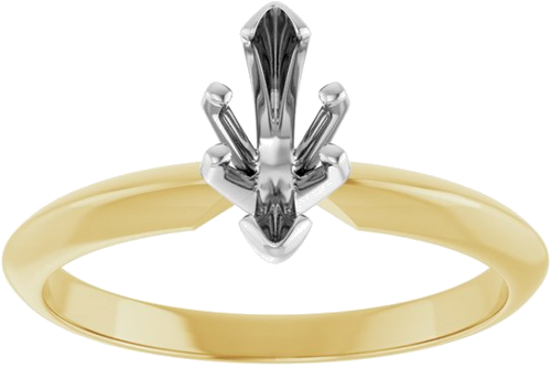 Sužadėtuvių Žiedas „V-End Light Solitaire“ 585 Baltojo Ir Geltonojo Aukso Marquise 8mm x 3.5mm (3)