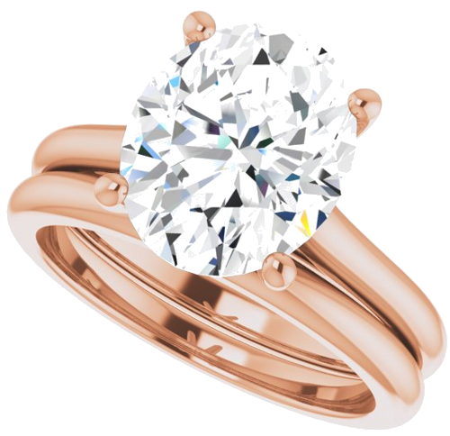 10K Rose 11x9 mm Oval Solitaire Engagement Ring Mounting (10)