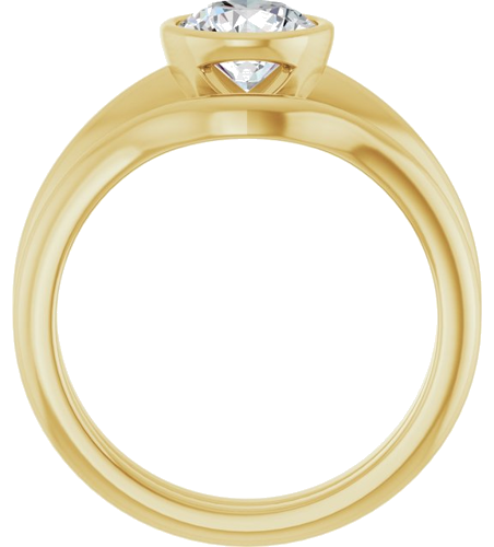 Sužadėtuvių Žiedas „Bezel-Set Solitaire“ 14k yellow gold Round 6.5mm (7)