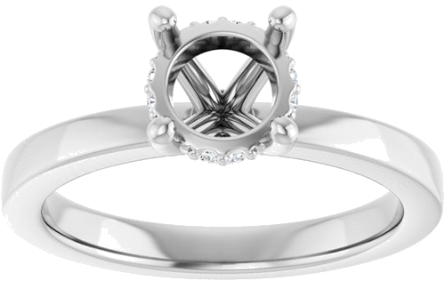 Sužadėtuvių Žiedas „Hidden Halo-Style“ 14k white gold Round 6.5mm (3)