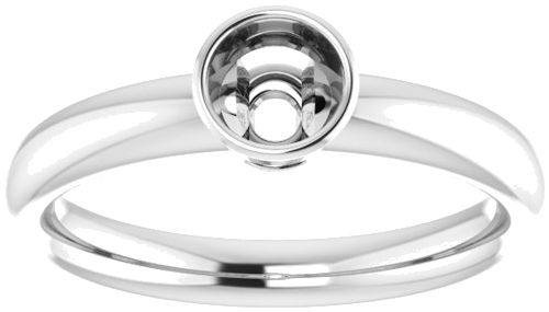 Sužadėtuvių Žiedas „Bezel-Set Solitaire“ 585 Baltojo Aukso Round 4.4mm (3)