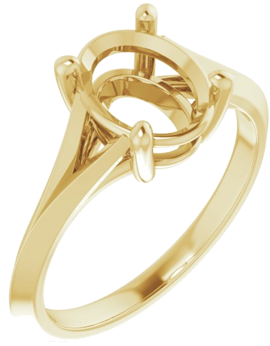 Sužadėtuvių Žiedas „Solitaire“ 585 Geltonojo Aukso Oval 9mm x 7mm (1)