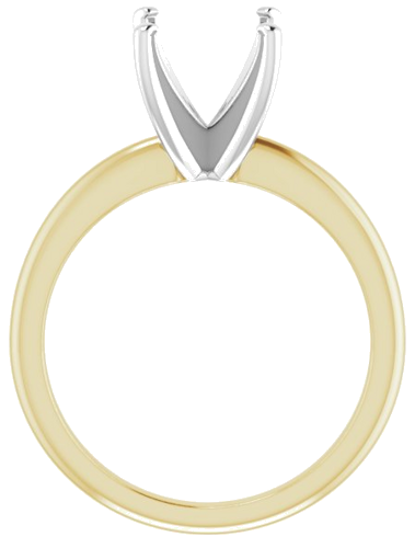 14K Yellow   White  8x8 mm Cushion Solitaire Engagement Ring Mounting (2)