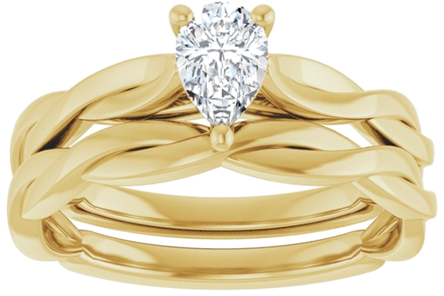 Sužadėtuvių Žiedas „Infinity-Inspired“ 14k yellow gold Pear 6mm x 4mm (8)