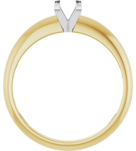 Sužadėtuvių Žiedas „V-Prong Solitaire“ 14k yellow/white gold Square 4mm (2)