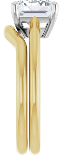 14K Yellow White 9x7 mm Emerald Solitaire Engagement Ring Mounting (7)