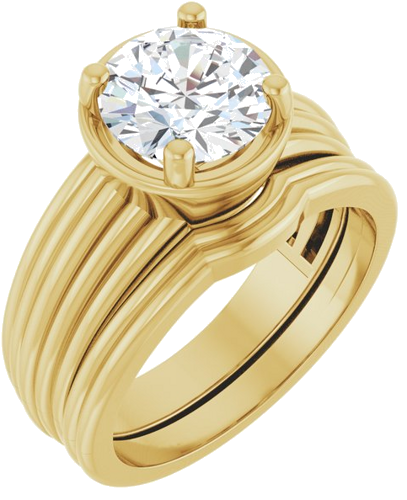 Sužadėtuvių Žiedas „Solitaire Vintage-Inspired“ 14k yellow gold Round 8mm (6)