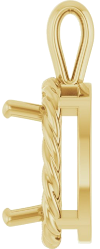 Pakabukas „Rope Solitaire Charm“ 14k yellow gold Cushion 10mm (3)