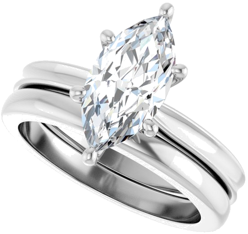 Sužadėtuvių Žiedas 14k white gold Marquise 12mm x 6mm (10)