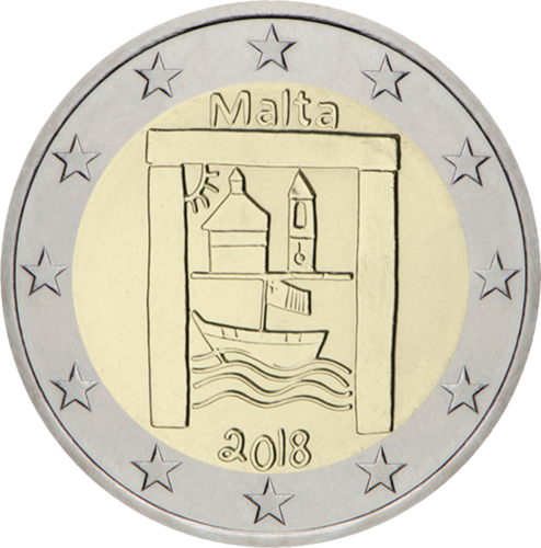 2018 Malta Kultūros paveldas 2 eurų moneta (1)