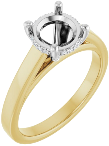 Sužadėtuvių Žiedas „Hidden Halo-Style“ 14k yellow/white gold Round 7.4mm (1)
