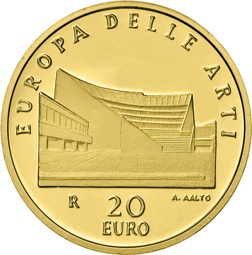 2005 Italija Alvar Aalto 20 Eurų auksinė moneta (2)
