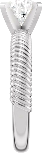Sužadėtuvių Žiedas „Solitaire Rope“ 14k white gold Round 6.5mm (4)